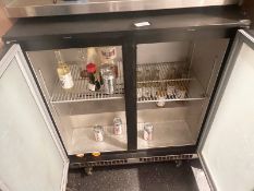 1 x Two Door Undercounter Backbar Bottle Cooler With Frosted Glass Doors