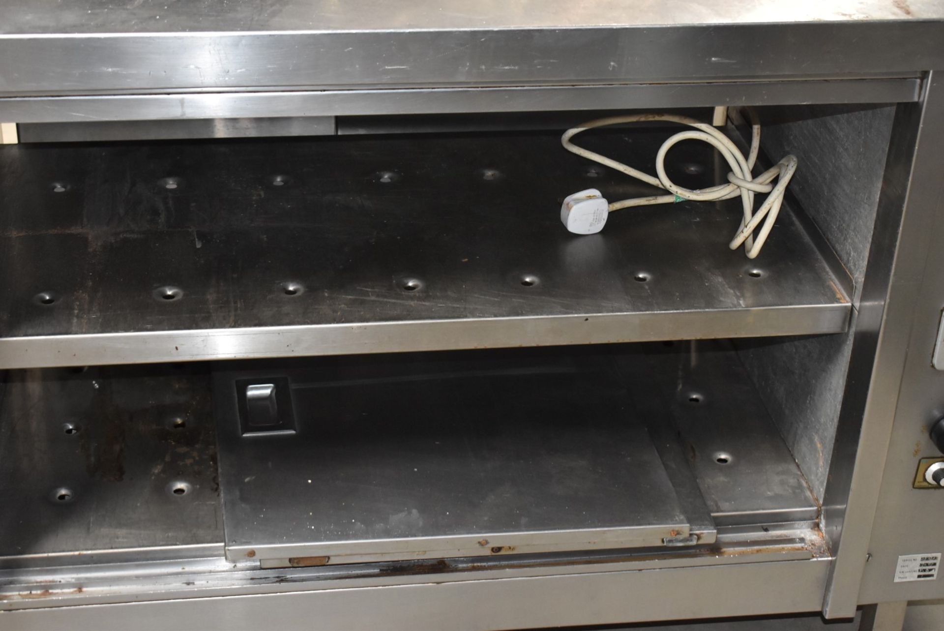 1 x Stainless Steel Hot Cabinet With Overhead Heated Passthrough Shelves and Order Ticket Rail - Image 6 of 11