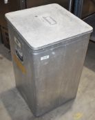 1 x Vintage Grundybin Aluminium Storage Container With Lid - Dimensions: H70 x W44  x D42 cms