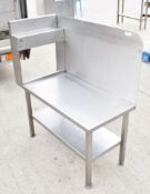 1 x Stainless Steel Griddle Cooker Stand With Side Splash Back Panel - Dimensions: H51/90 x W41 x