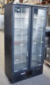 1 x Gamko MG/500G Upright Two Door Drinks Chiller - Dimensions: H180 x W92 x D54 cms - CL740 -