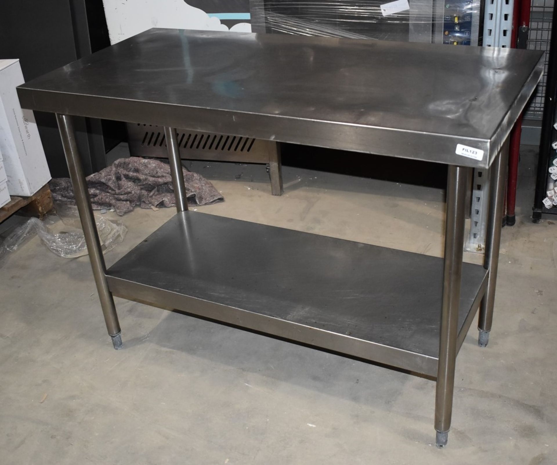 1 x Stainless Steel Prep Table With Undershelf - Dimensions: H90 x D120 x D60 cms - Image 2 of 5
