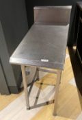 1 x Stainless Steel Prep Table With Upstand - Dimensions: H91 x W40 x D85 cms