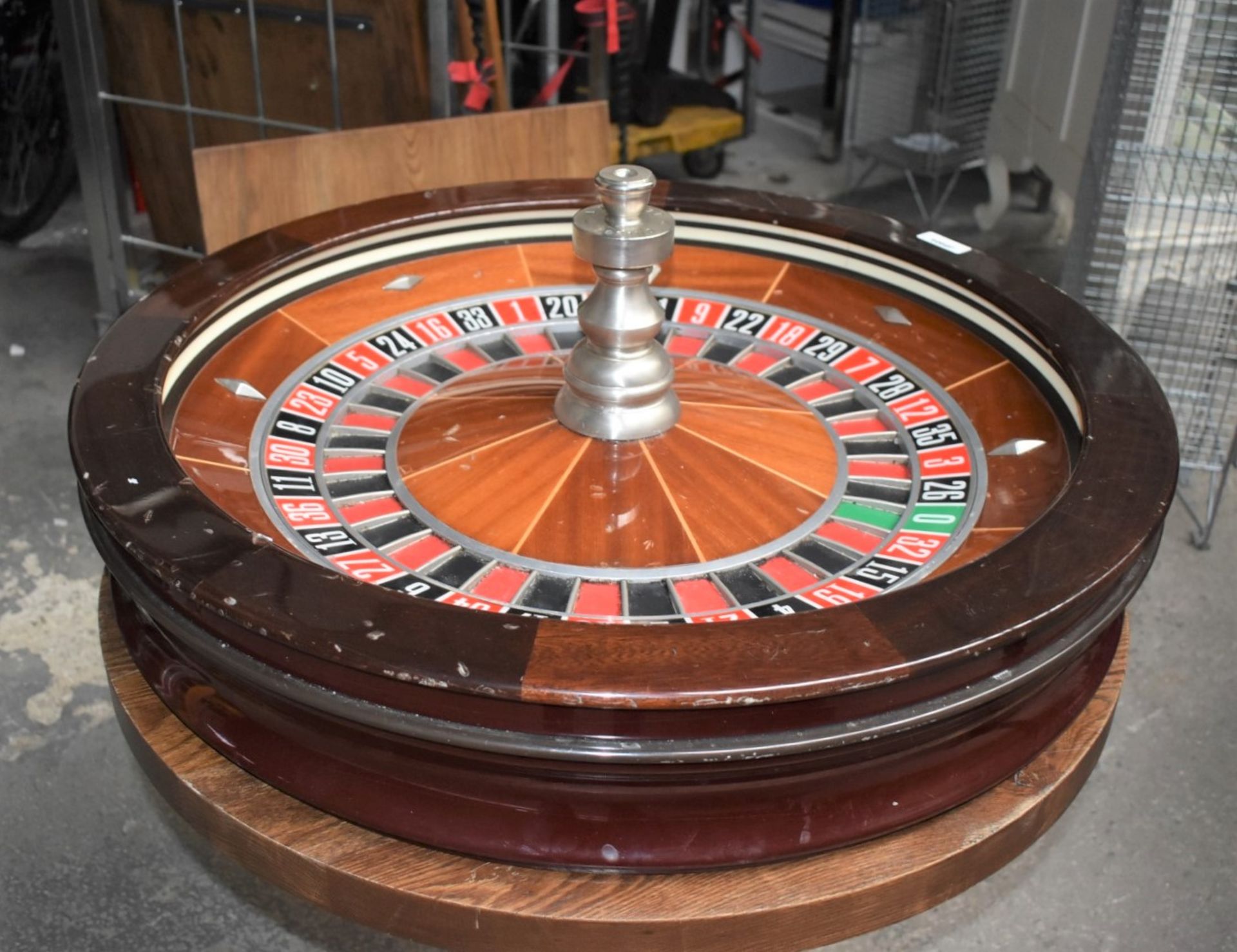 1 x Mahogany Casino ROULETTE WHEEL By Abbiati Torino - Dimensions: 80cm Diameter - Ref: JP904 GITW - - Image 12 of 15