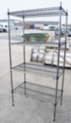 1 x Commercial Kitchen Wire Storage Shelf - Dimensions: H128x W90 x D50 cms - CL740 - Ref: