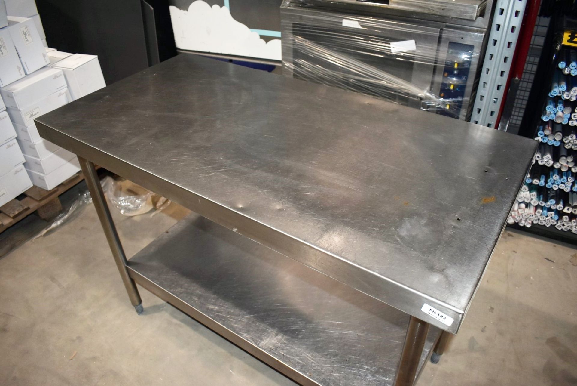 1 x Stainless Steel Prep Table With Undershelf - Dimensions: H90 x D120 x D60 cms - Image 3 of 5