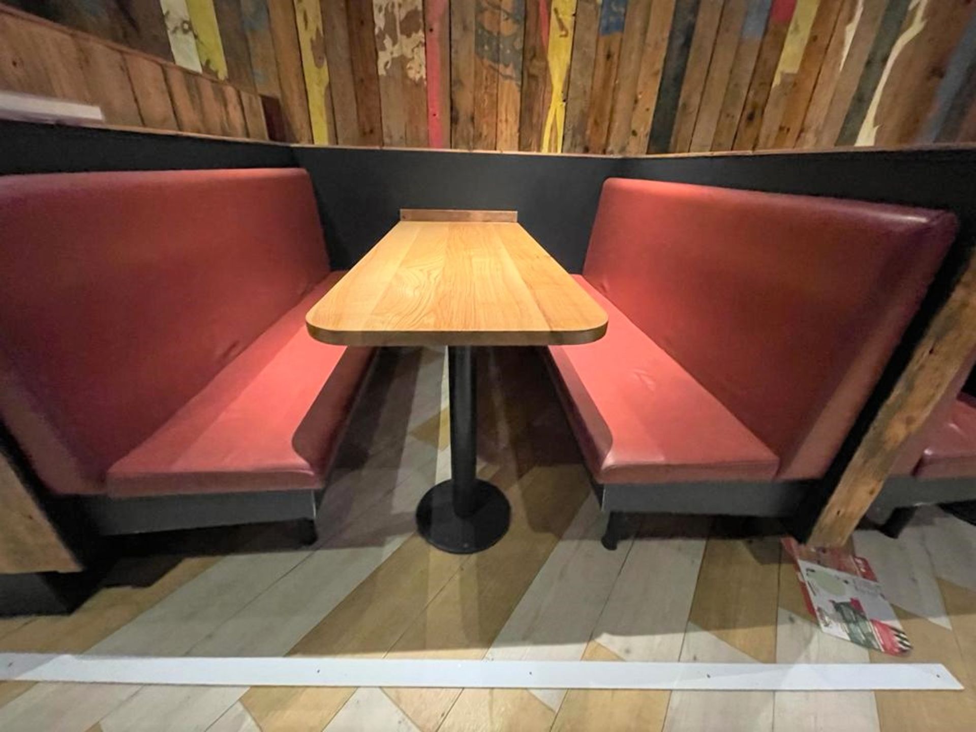 5 x Restaurant Leather Seating Booths With Oak Tables - Includes 10 x Seating Booths & 5 x Tables - Image 10 of 12