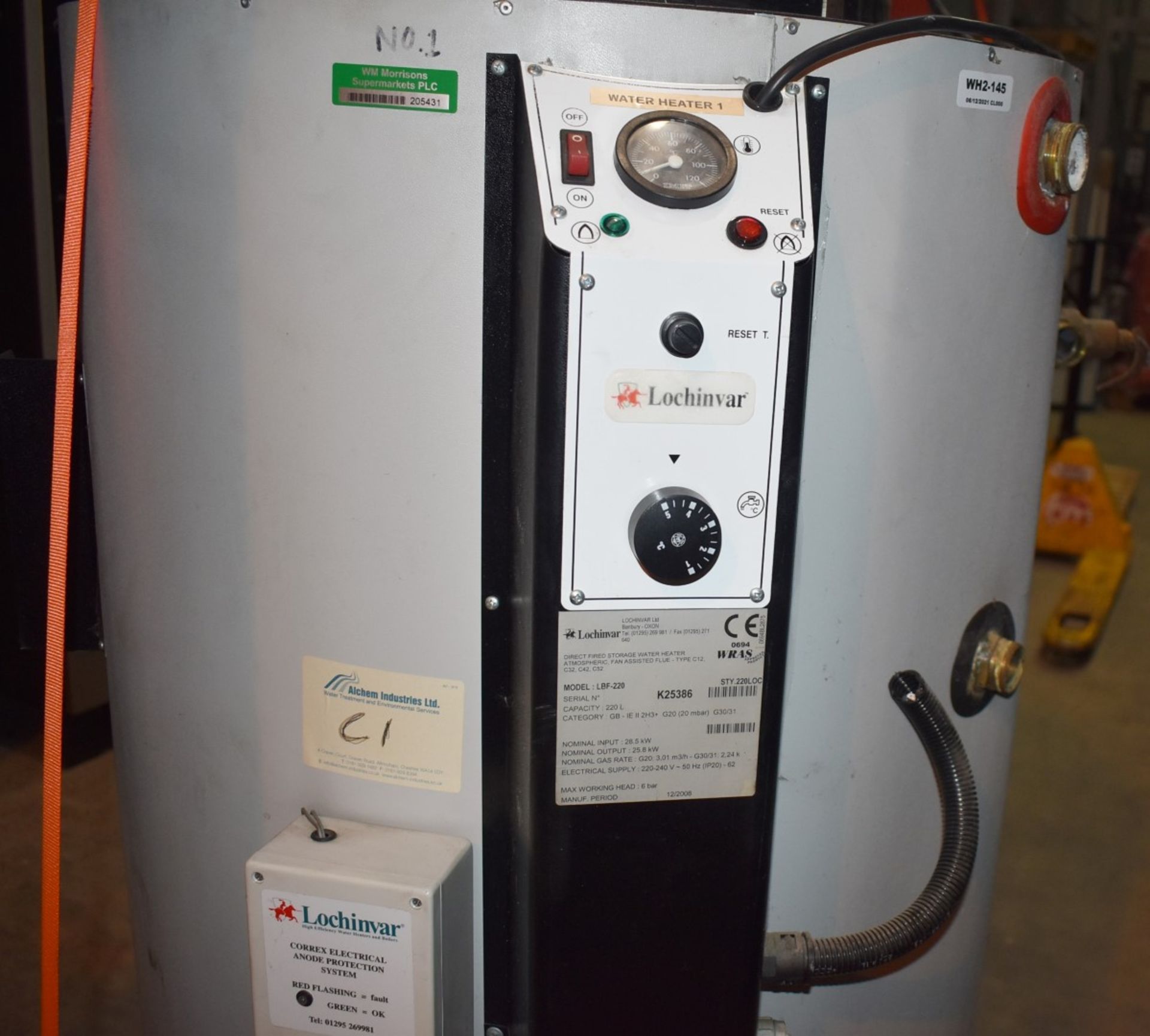 1 x Lochinvar High Efficiency Gas Fired 220L Storage Water Heater - Model LBF-220 - Ref: WH2-145 H5D - Image 11 of 14