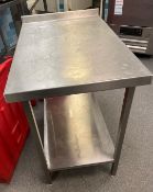 1 x Stainless Steel Prep Table With Undershelf - Dimensions: H x W60 x D90 cms