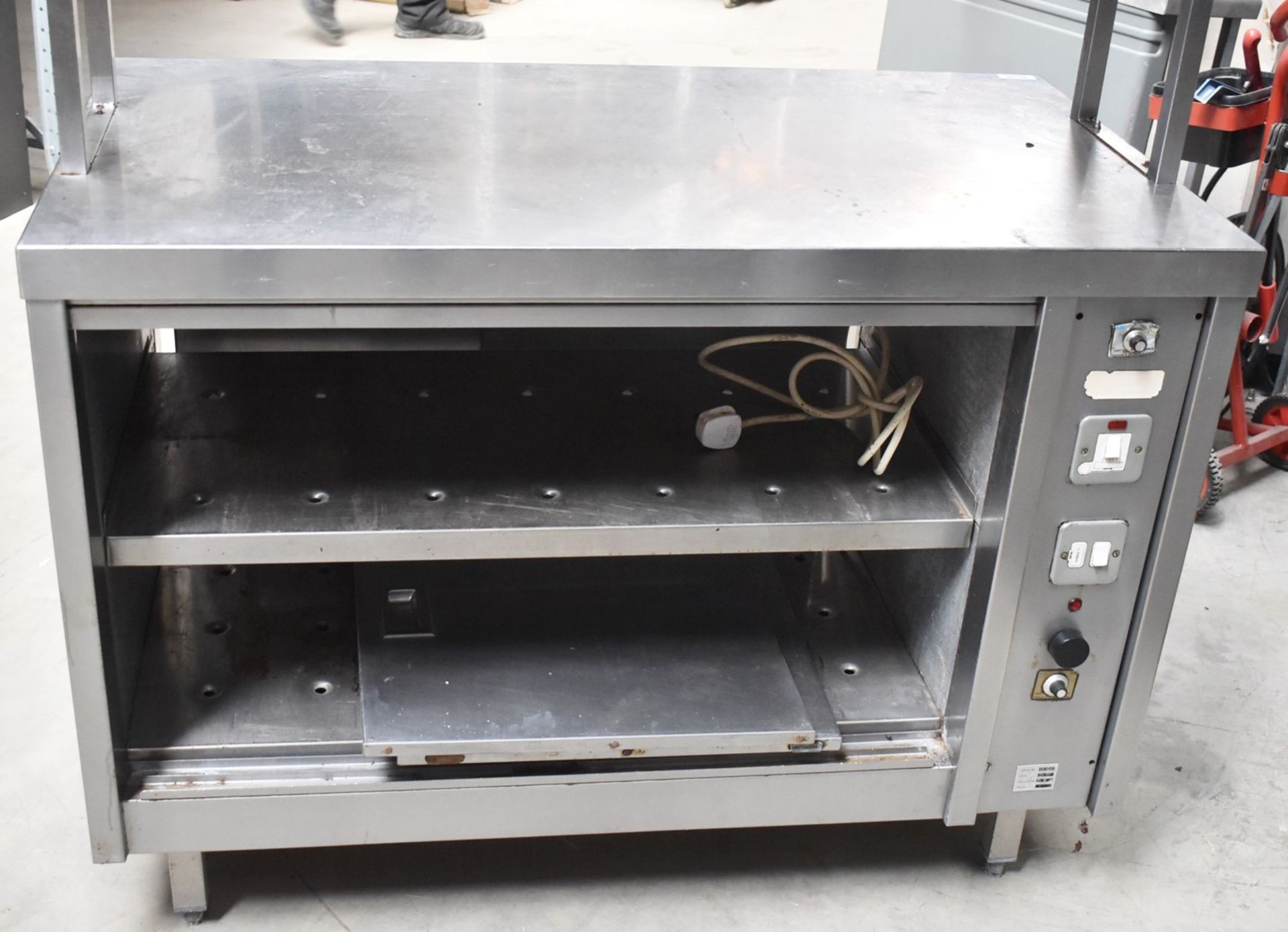 1 x Stainless Steel Hot Cabinet With Overhead Heated Passthrough Shelves and Order Ticket Rail - Image 3 of 11