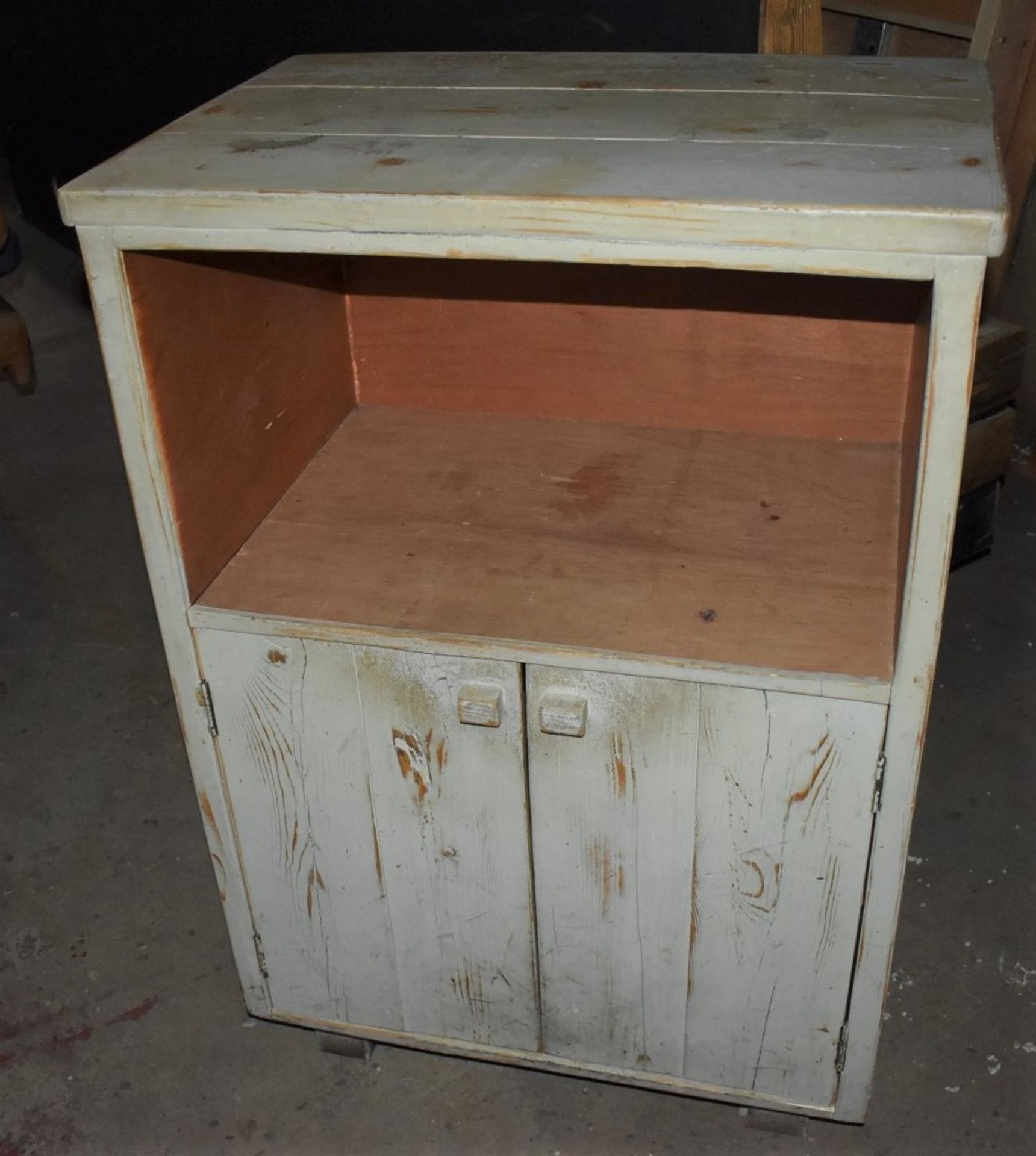 1 x Distressed Restaurant Front of House Host Unit Featuring Dummy Decorative Drawer Front, Menu - Image 3 of 5