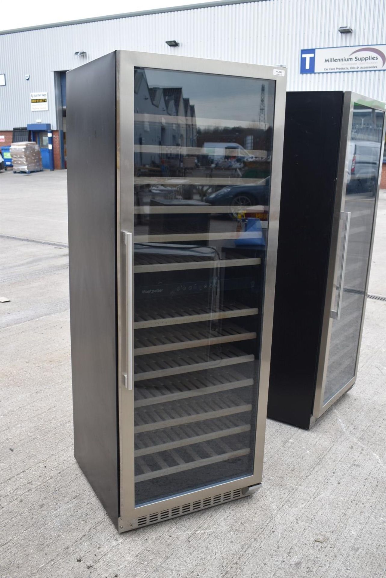 1 x Montpellier Upright Wine Cooler With Stainless Steel Finish and Blue LED Lights - Image 2 of 10