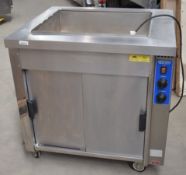 1 x Moffat Mobile Baine Marie With Heated Food/Plate Cabinet - 240v - Stainless Steel Exterior