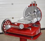 1 x Sure Slice Volano 12 Inch Manual Meat Slicer Featuring Traditional Flywheel and Matching Stand -