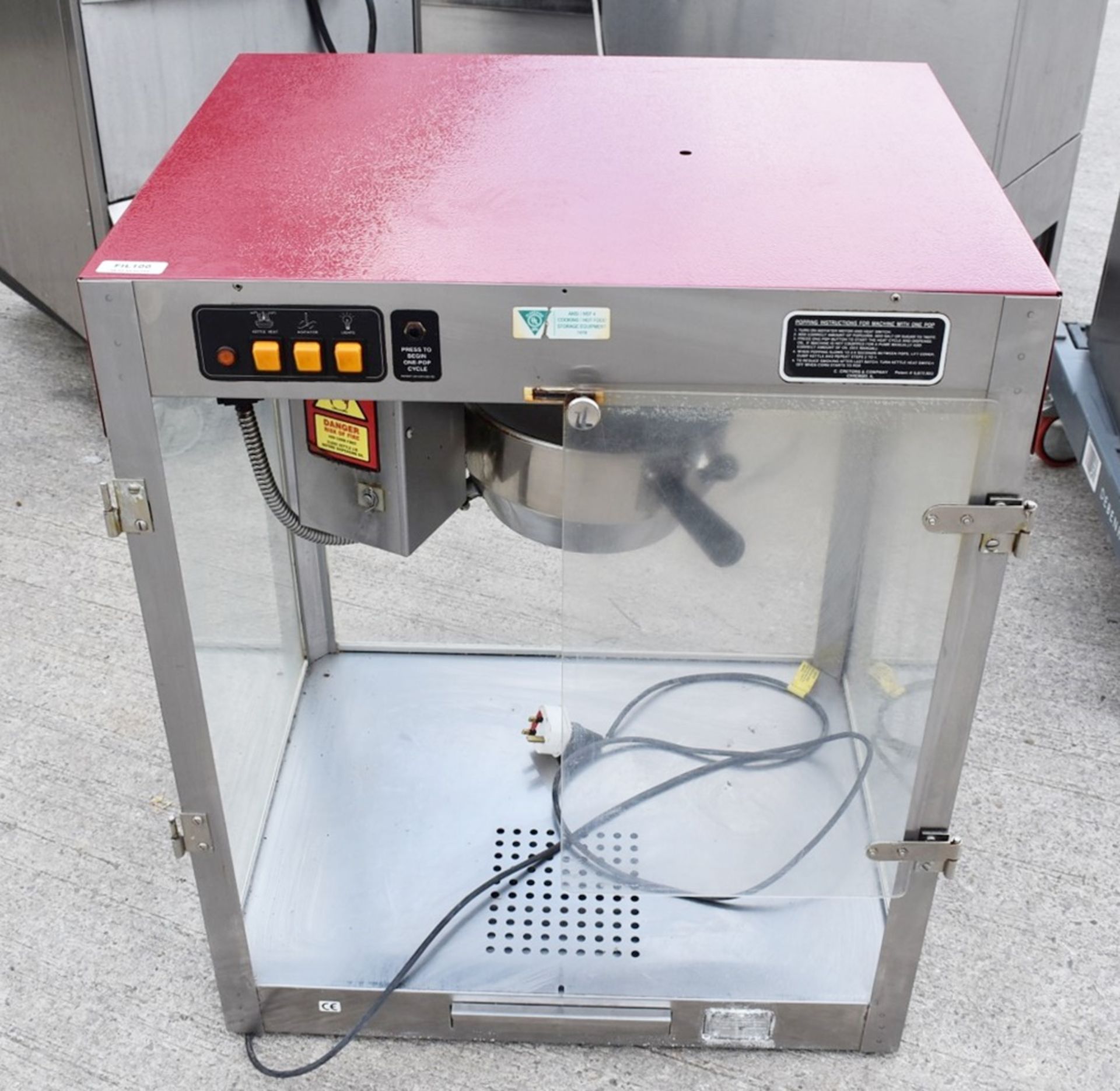 1 x Commercial Pop Corn Machine - Dimensions: H80 x W71 x D50 cms - Image 2 of 11