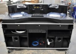 1 x Mobile DJ Booth in Shock Solutions Flight Case - Features Equipment By Pioneer, Technics & Bose!