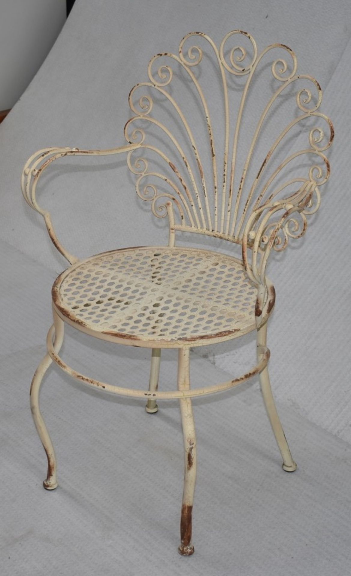 Set of 8 x French Shabby Chic Metal Chairs - Dimensions: - Ref: JP945 GITW - CL999 -  Location: - Image 3 of 15