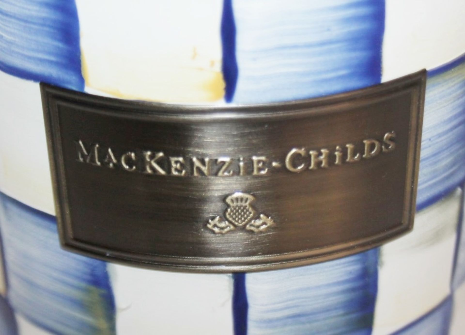 1 x MACKENZIE-CHILDS Handpainted 'Royal Check' Canister - Original Price £104.00 *Read Condition - Image 5 of 7