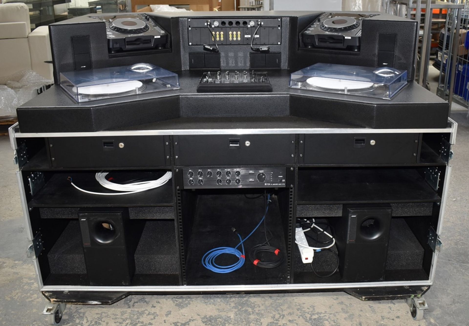 1 x Mobile DJ Booth in Shock Solutions Flight Case - Features Equipment By Pioneer, Technics & Bose! - Image 46 of 95