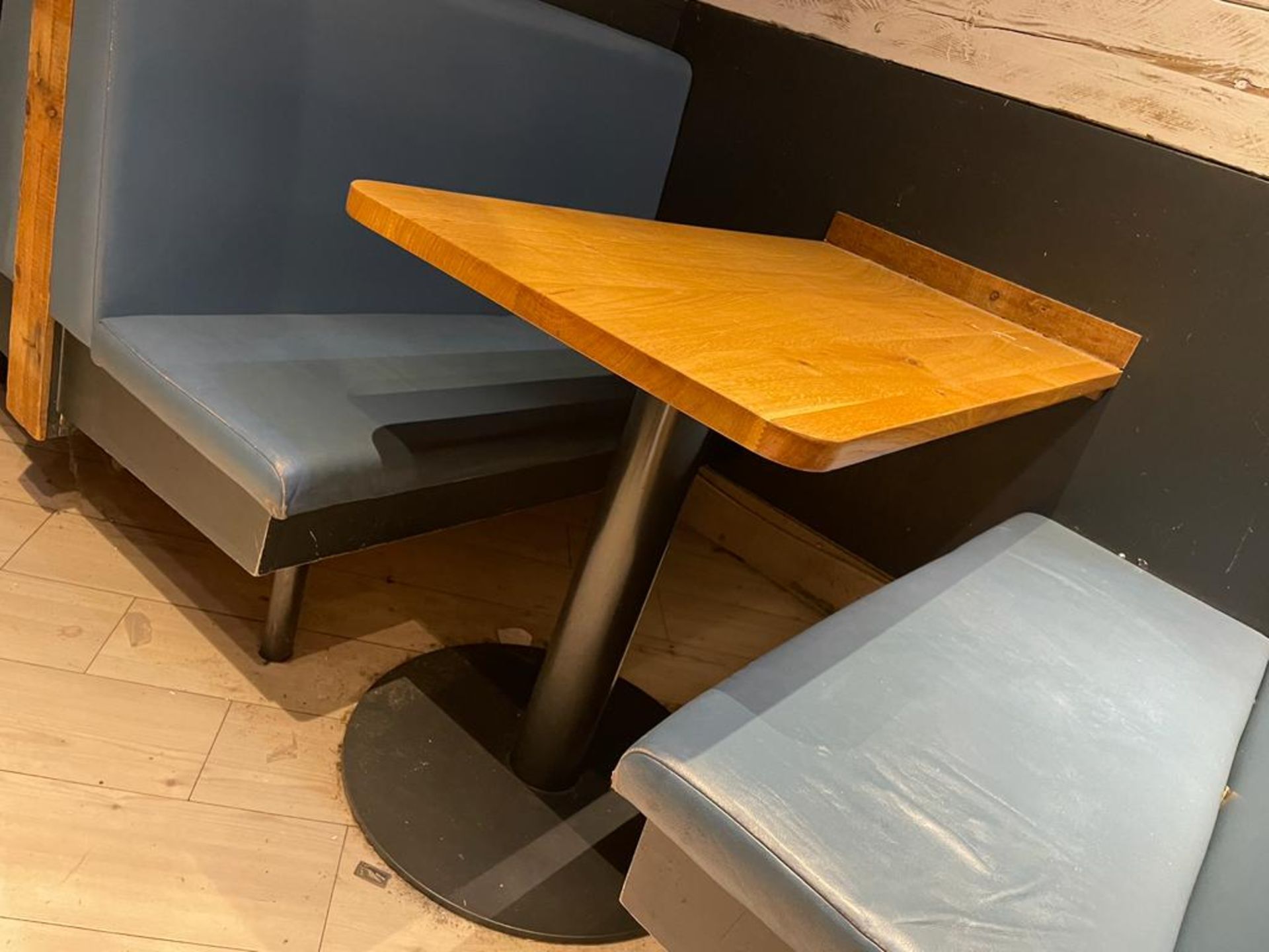 3 x Restaurant Leather Seating Booths With Oak Tables - Includes 6 x Seating Benches Upholstered - Image 4 of 11