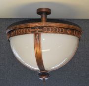 1 x CHELSOM Large Opulent Roman-Style Half Globe Ceiling Light With An Acrylic Opal Shade - Unused