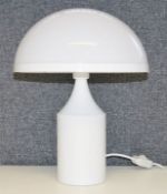 1 x CHELSOM Luxury Mushroom-Shaped Desk Lamp With A Ceramic Base And Frosted Half-Globe Acrylic
