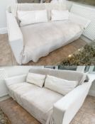 Pair Of Sofas In White - From an Exclusive Property - No VAT On The Hammer - CL564 - Location: