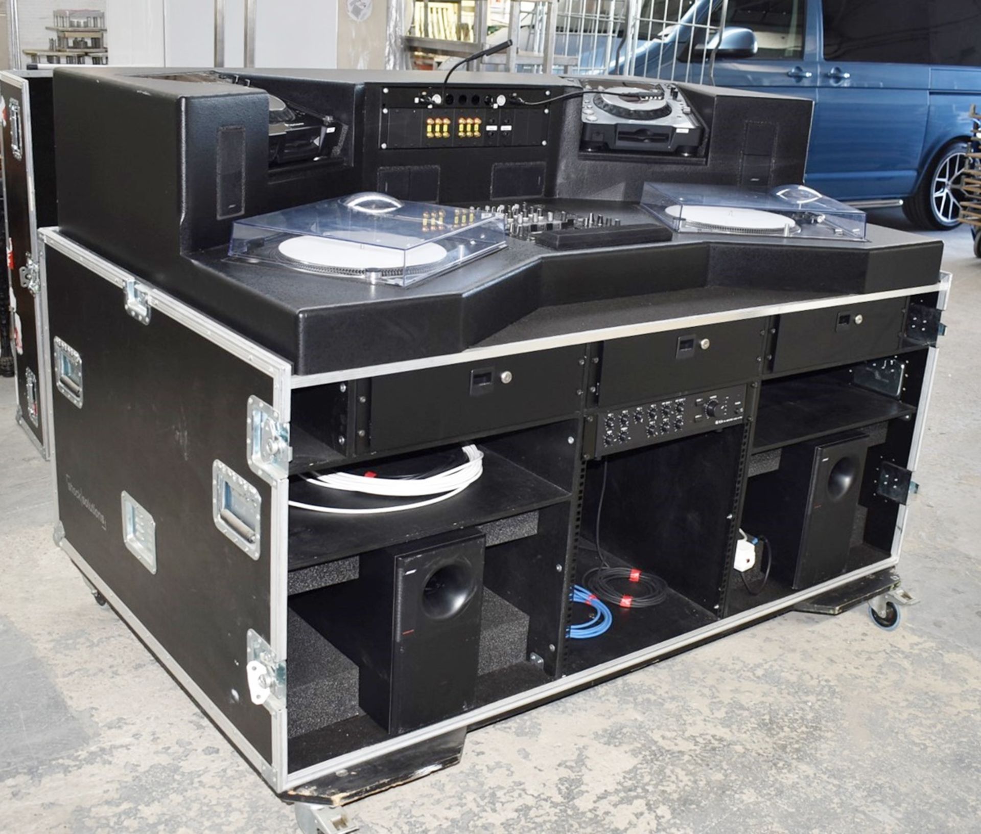 1 x Mobile DJ Booth in Shock Solutions Flight Case - Features Equipment By Pioneer, Technics & Bose! - Image 3 of 95