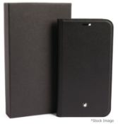 1 x MONTBLANC Leather Sartorial iPhone 11 Pro Flip Case (Black) - Original Price £180.00 - Unused