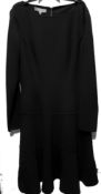 1 x Michael Kors Black Tiered Skater Dress - Size: 12 - Material: 96% Virgin Wool, 4% Spandex - From