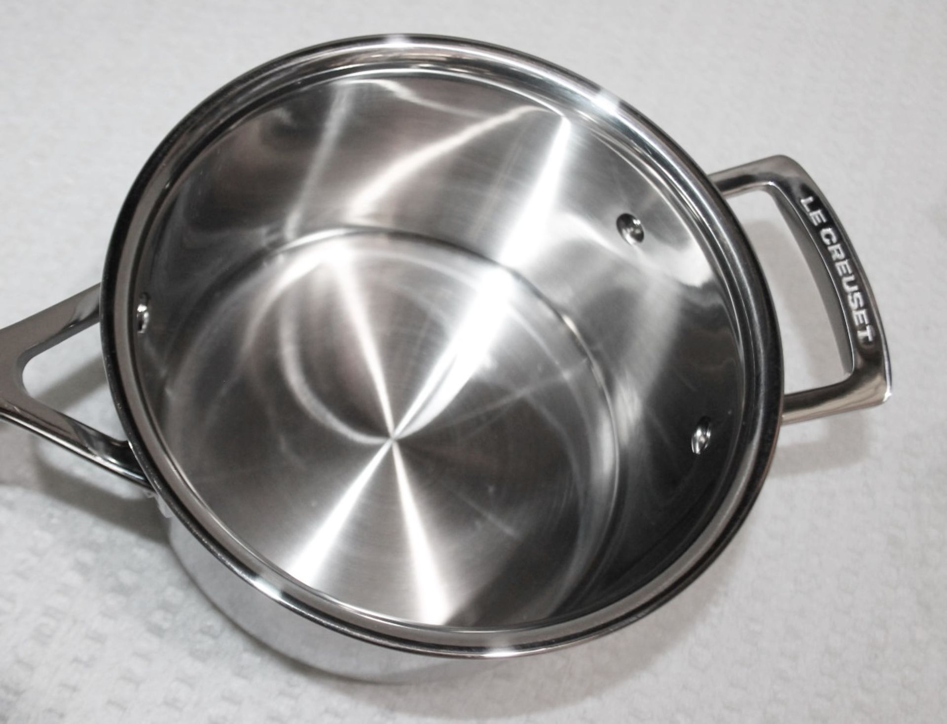 Set Of 3 x LE CREUSET 3Ply Stainless Steel Saucepans - Original Price £360.00 - Unused Boxed Stock - - Image 7 of 10