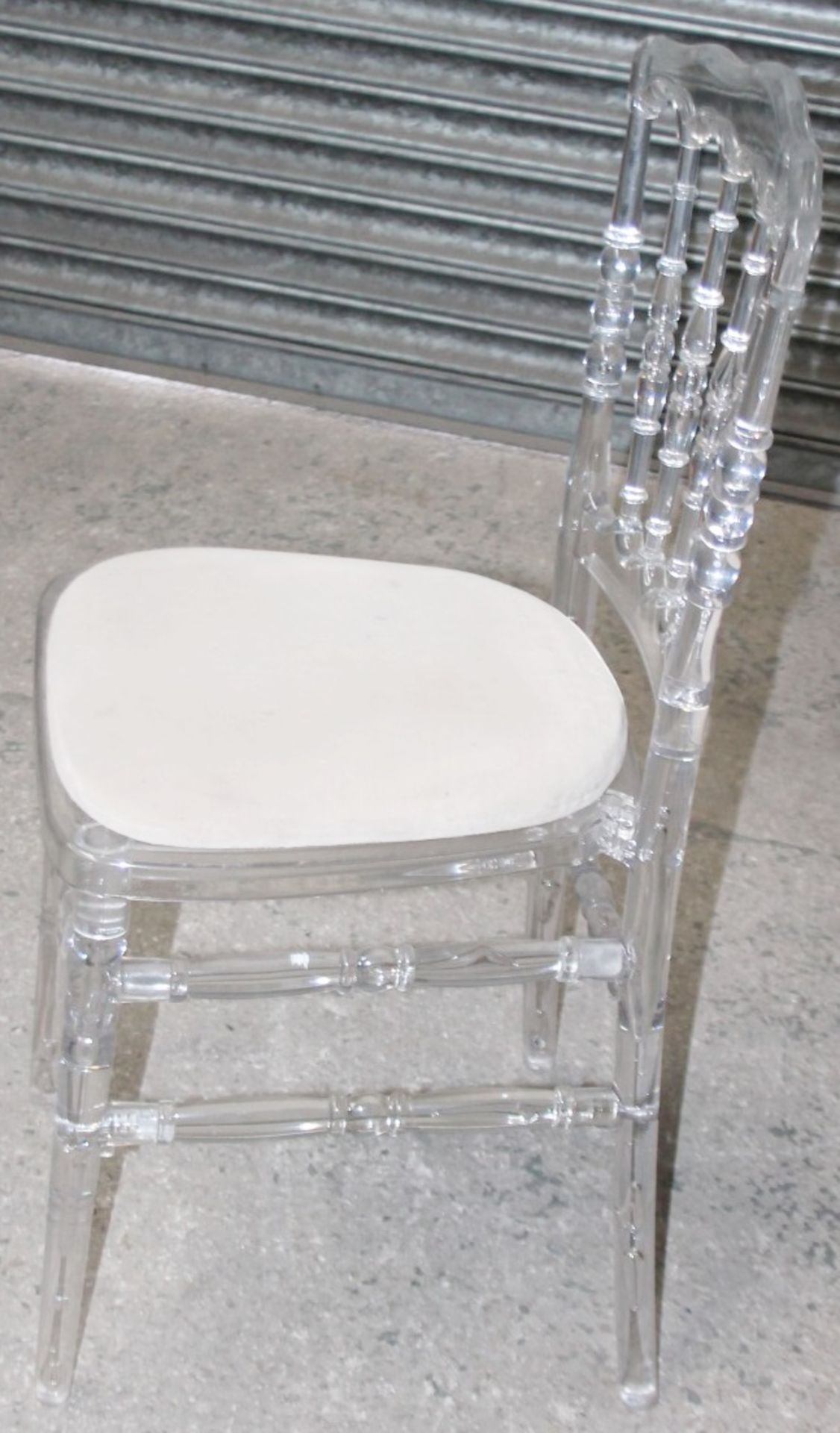 10 x Clear Acrylic Spindle Back Dining Chairs With Removable Seat Pads - Ref: HAS678A - CL011 / G-IT - Image 7 of 10