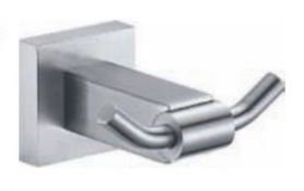 1 x Stonearth Double Robe Hook - Solid Stainless Steel Bathroom Accessory - Brand New & Boxed