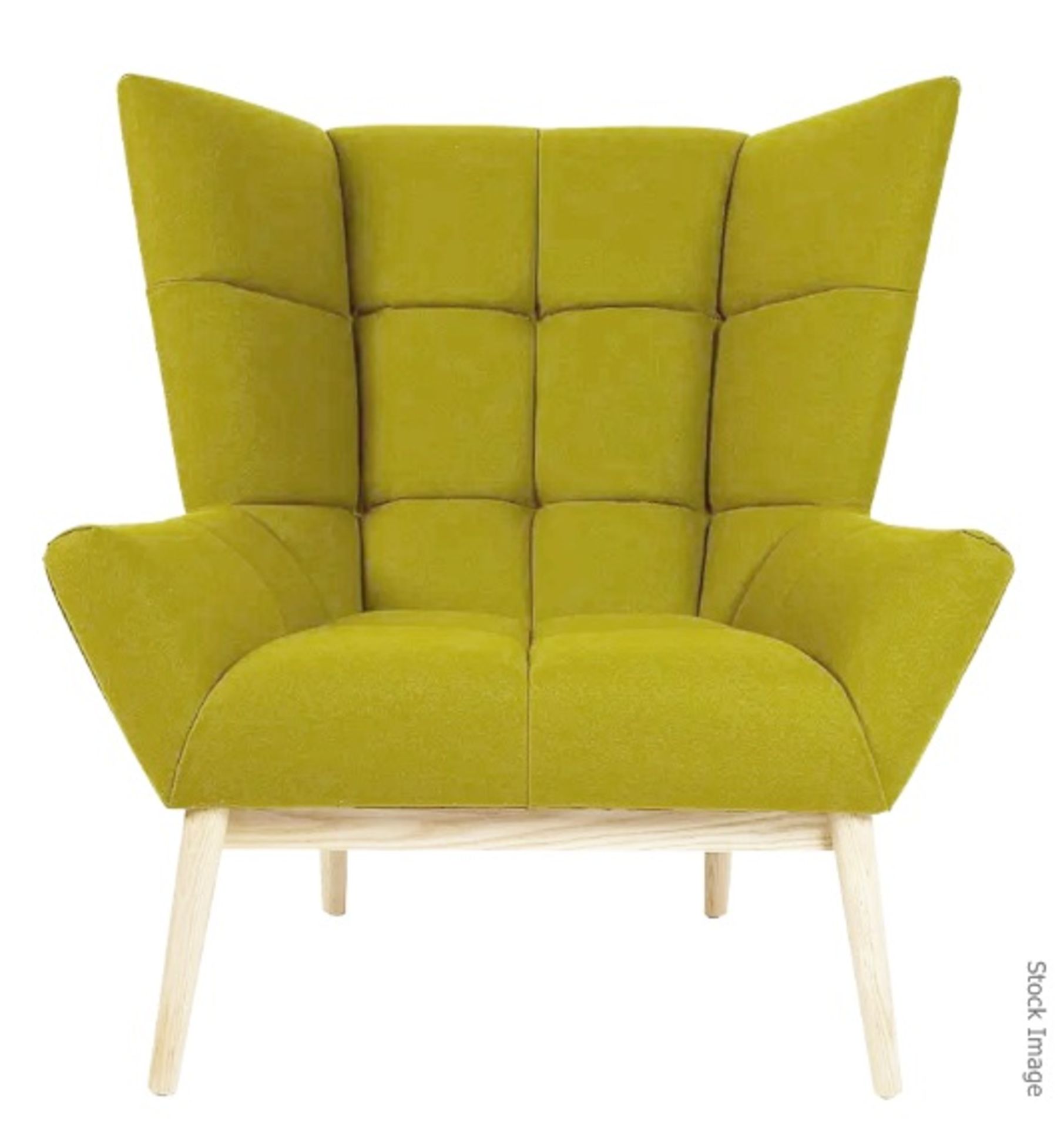 1 x Cashmere 'BLOCK' Upholstered Mid Century-Inspired Designer Lounge Chair - New Stock - Image 5 of 5