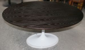 1 x Large Eero Saarinen-Inspired 'Tulip' 150cm Oval Dining Table, With A Dark Stained Wooden Top