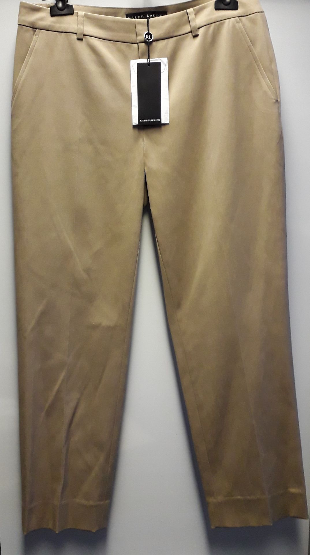 1 x Ralph Lauren Beige Heidi Trousers - Size: 16 - Material: 58% Wool, 40% Cotton, 2% Elastane -