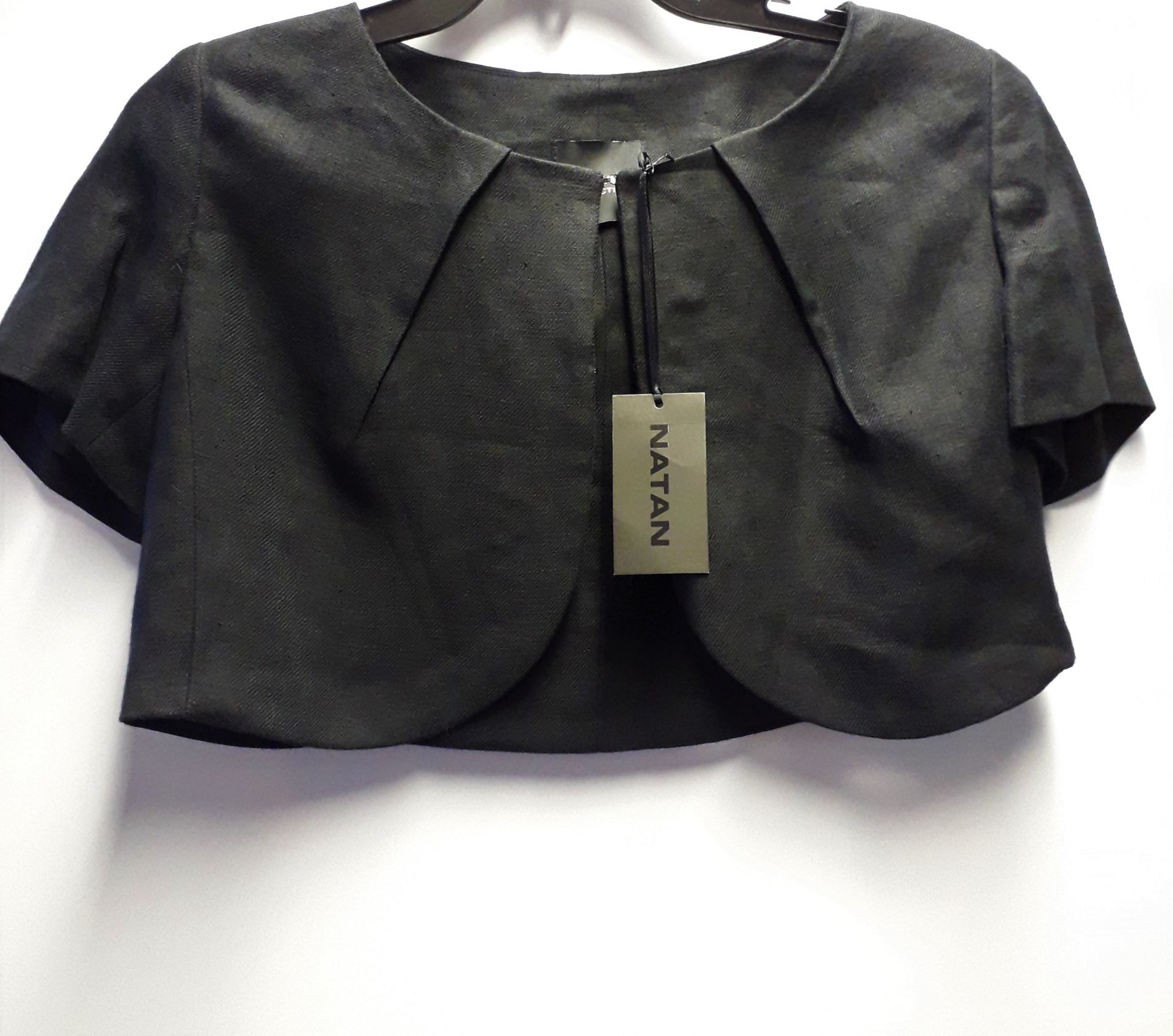 1 x Natan Black Bolero Jacket - Size: 10 - Material: 100% Linen - From a High End Clothing