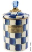 1 x MACKENZIE-CHILDS Handpainted 'Royal Check' Canister - Original Price £104.00 *Read Condition
