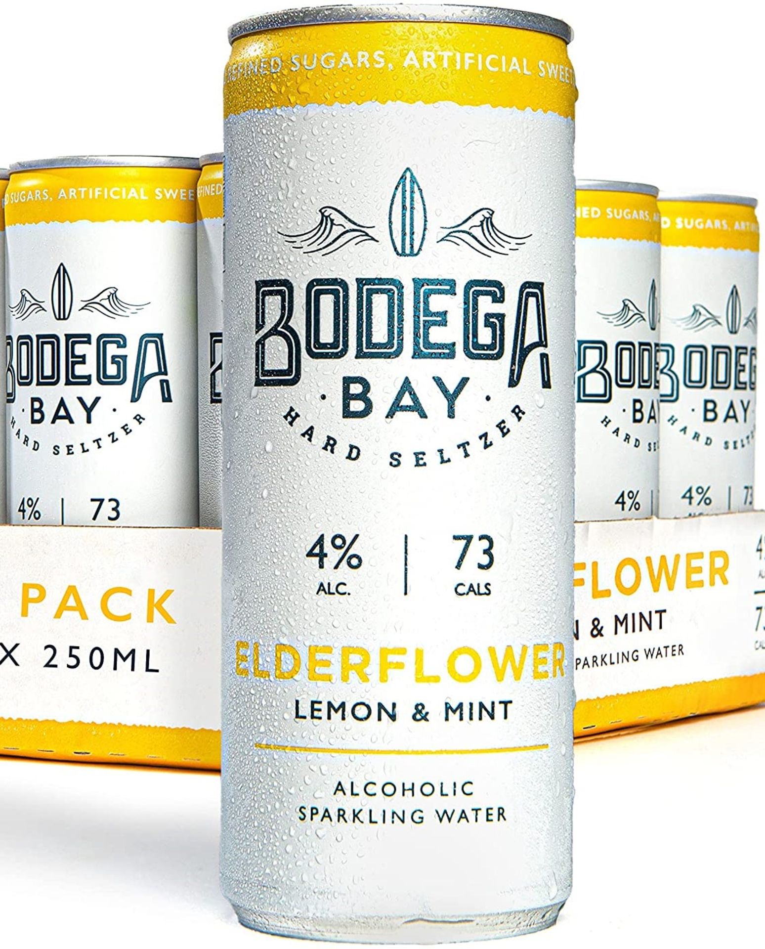 24 x Bodega Bay Hard Seltzer 250ml Alcoholic Sparkling Water Drinks - Elderflower Lemon & Mint - - Image 4 of 9
