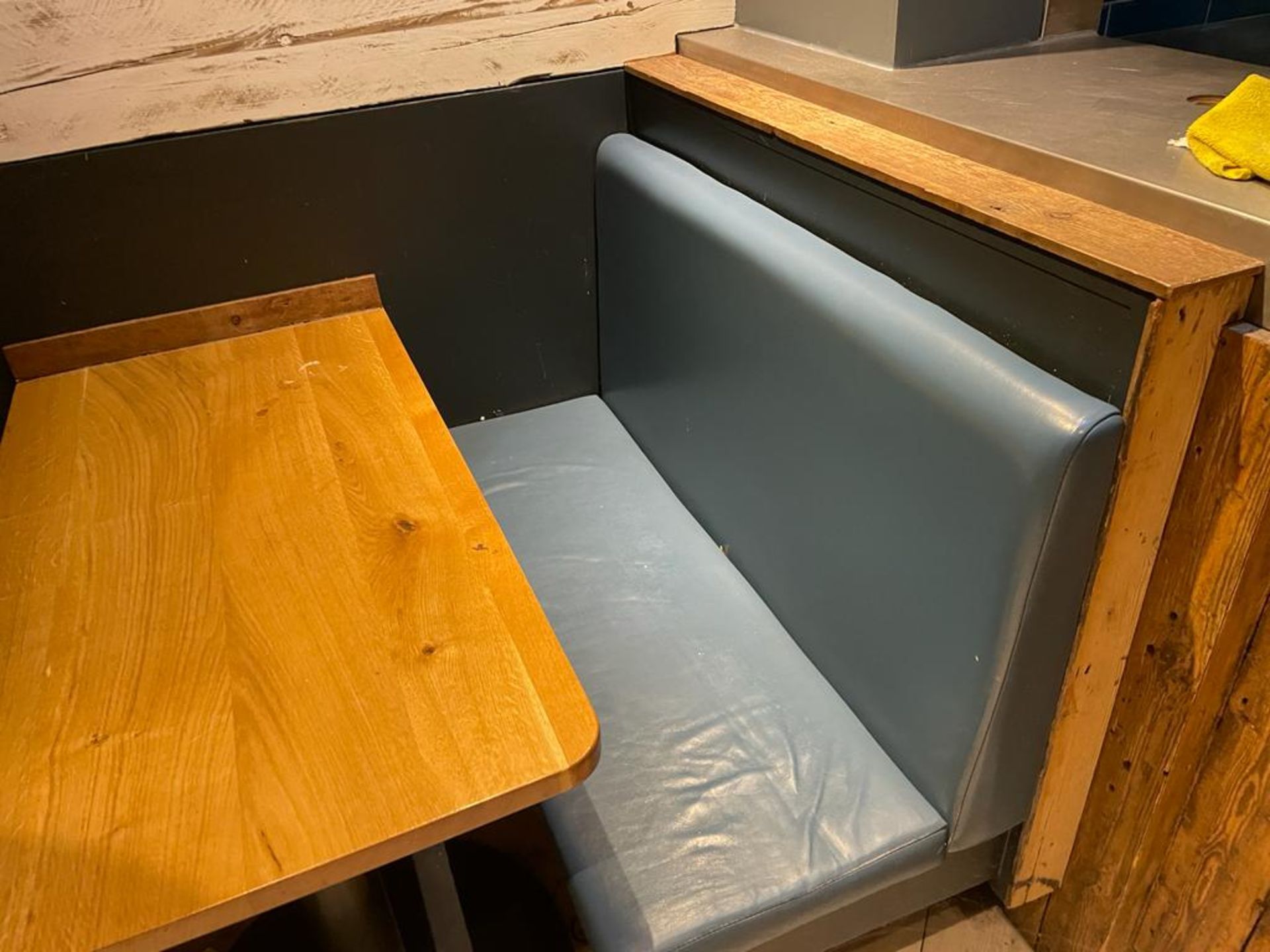 3 x Restaurant Leather Seating Booths With Oak Tables - Includes 6 x Seating Benches Upholstered - Image 5 of 11