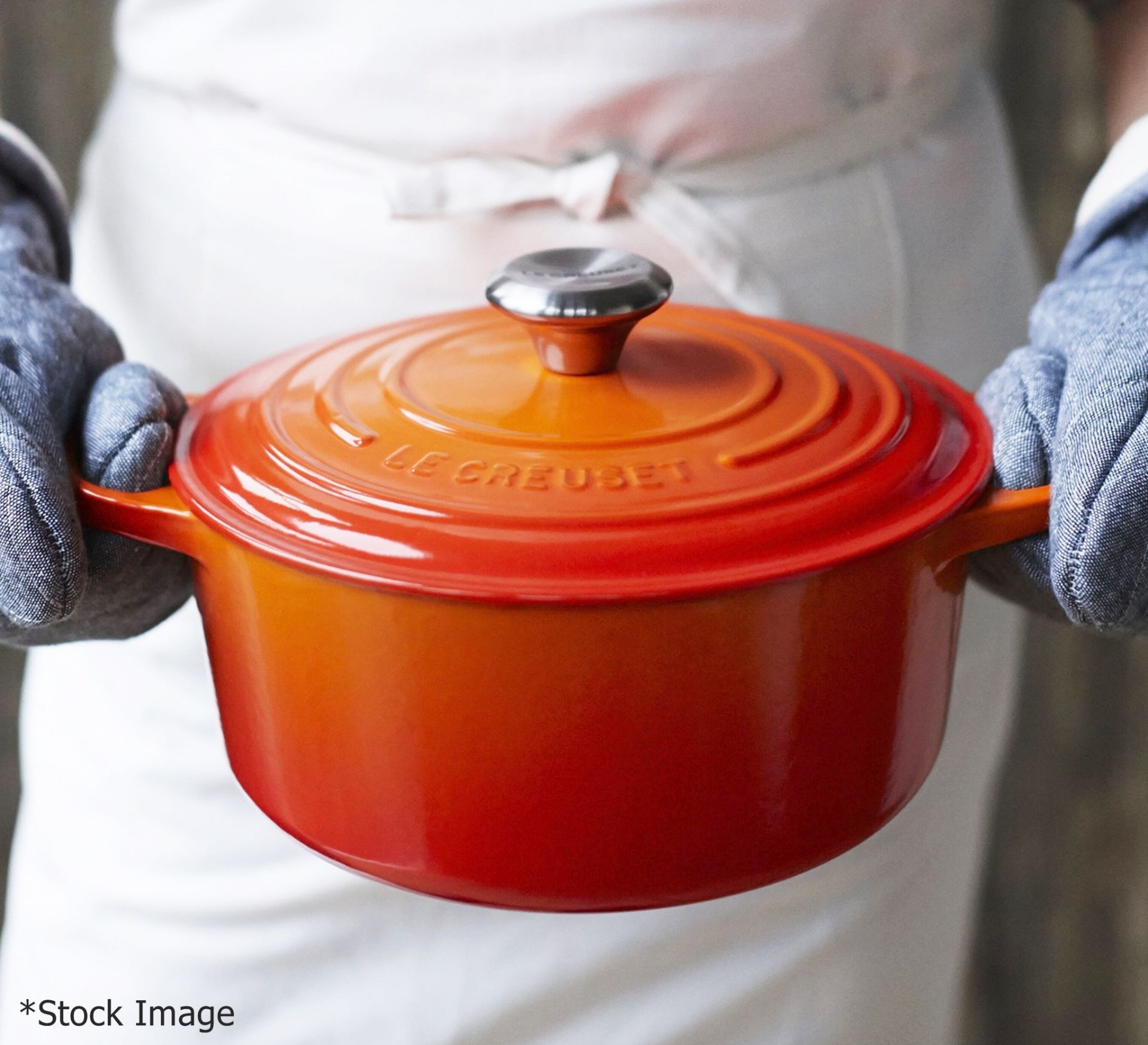 1 x LE CREUSET 'Volcanic' Enamelled Cast Iron Round Casserole Dish With Lid (30cm / 8.1-Litre) - - Image 2 of 13