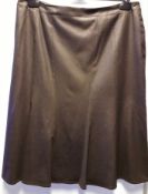 1 x Anne Belin Dark Brown Panelled Skirt - Size: 24 - Material: 86% WO, 10% WS, 4%LY - From a High