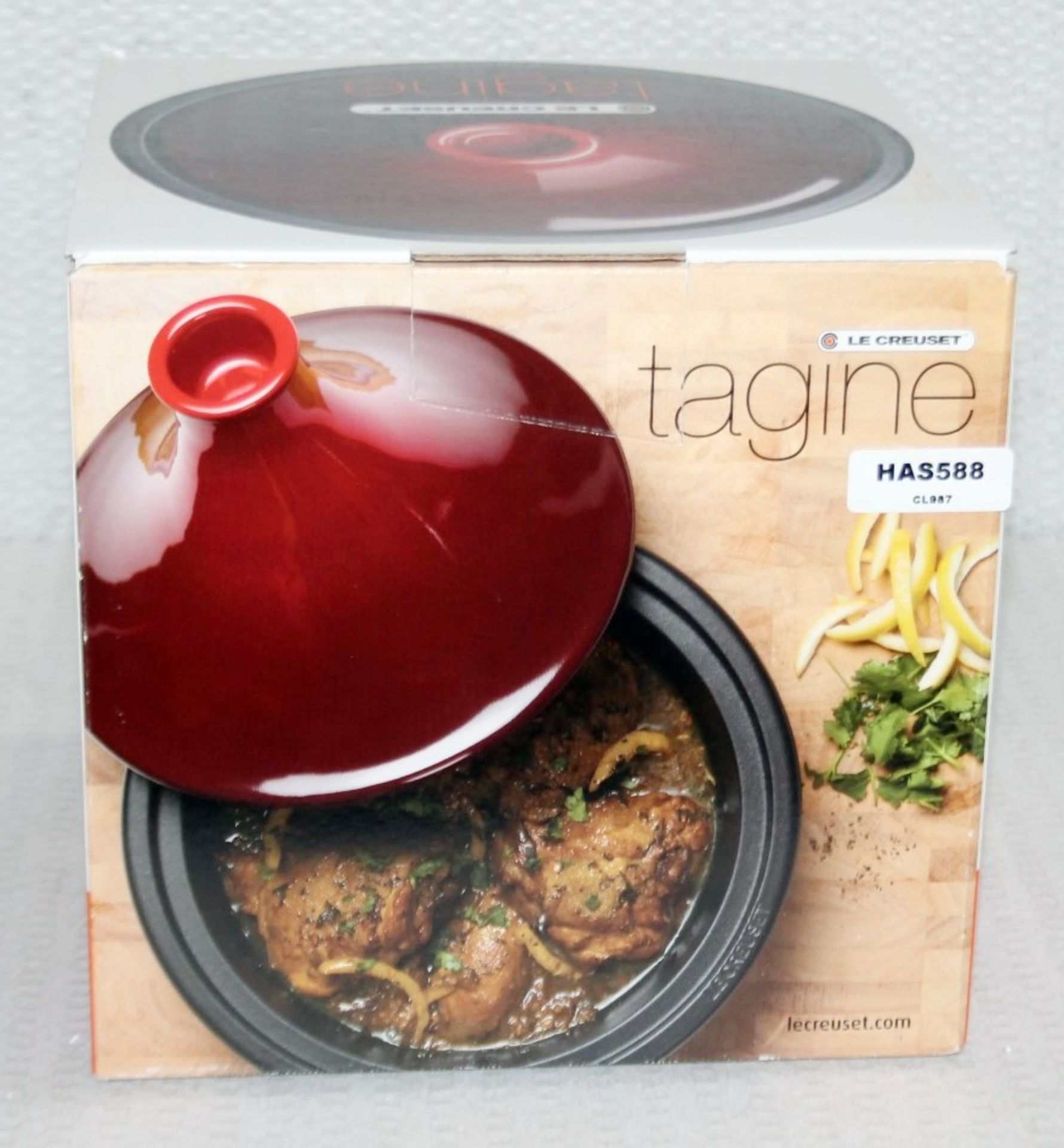 1 x LE CREUSET 'Cerise' Cast Iron & Stoneware Tagine - Original Price £215.00 - Unused Boxed Stock