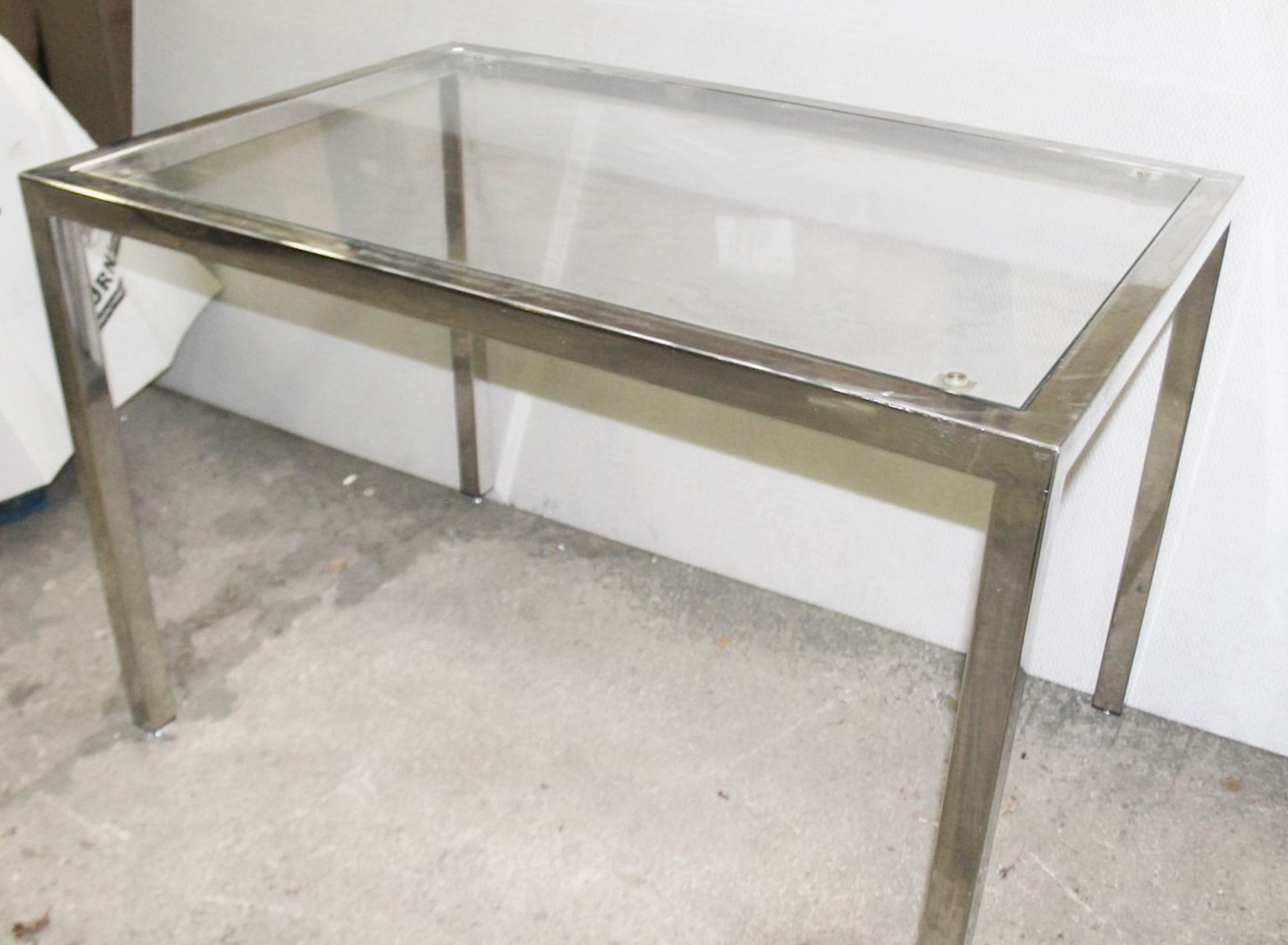 1 x Large Display Table In Glass And Chrome - Dimensions: H91 x W135 x D90cm - Ex-Showroom Piece - - Image 5 of 6