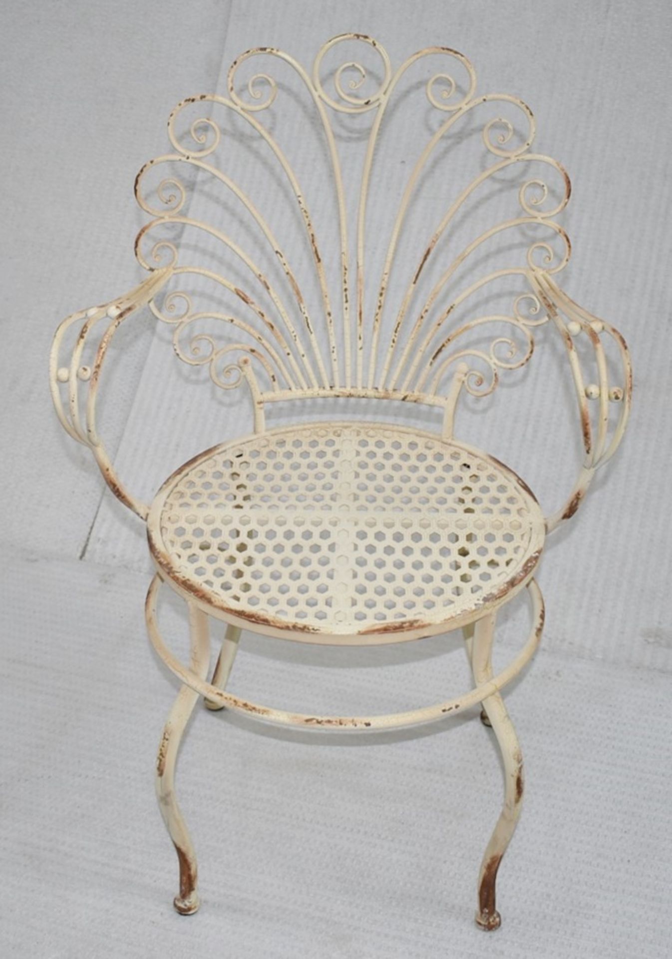 Set of 8 x French Shabby Chic Metal Chairs - Dimensions: - Ref: JP945 GITW - CL999 -  Location: - Image 12 of 15