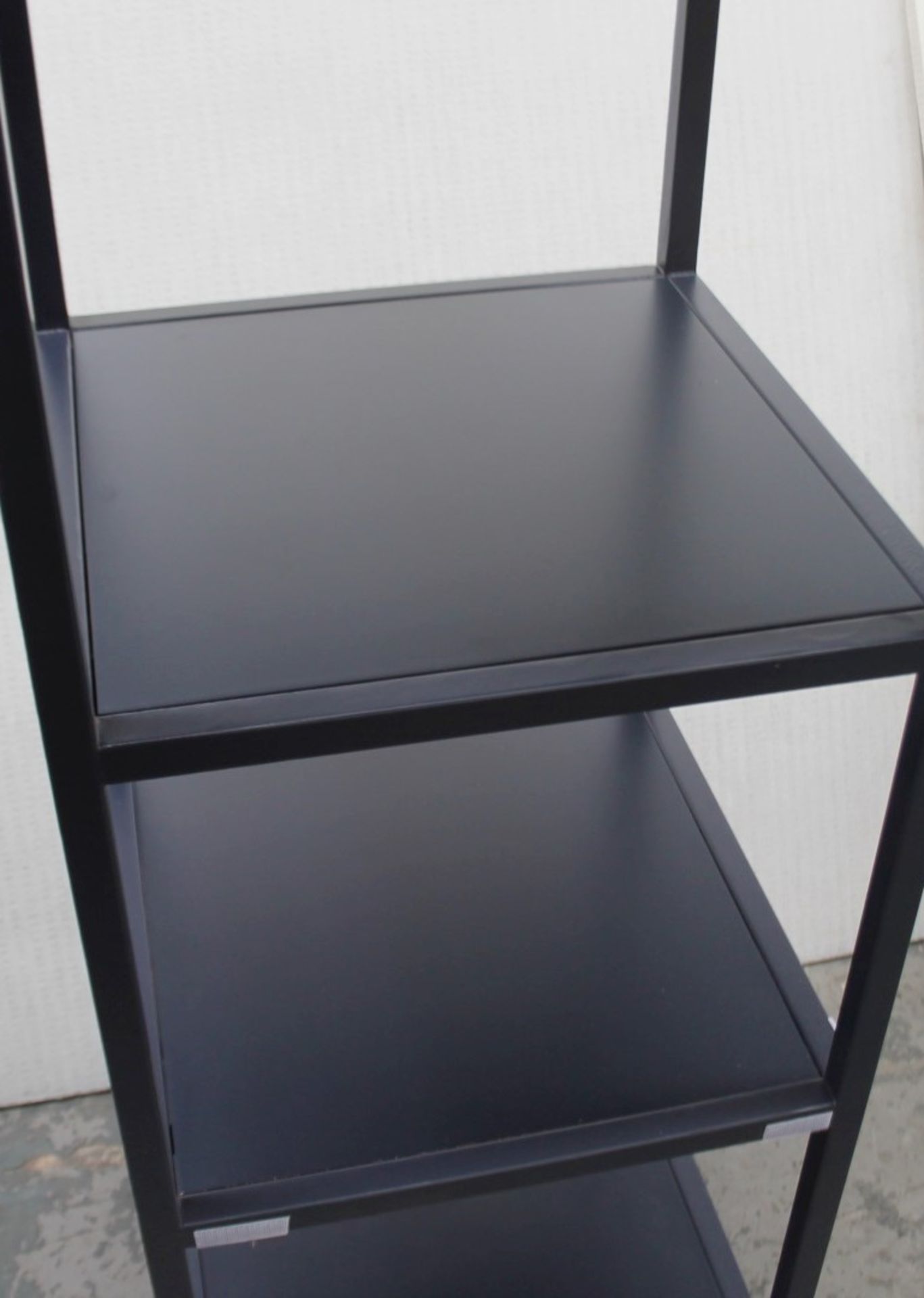 1 x Tall 2.1-Metre Tall 5-Tier Display Unit In Navy Blue Featurnig A Sturdy Metal Frame - Ex-Display - Image 2 of 4