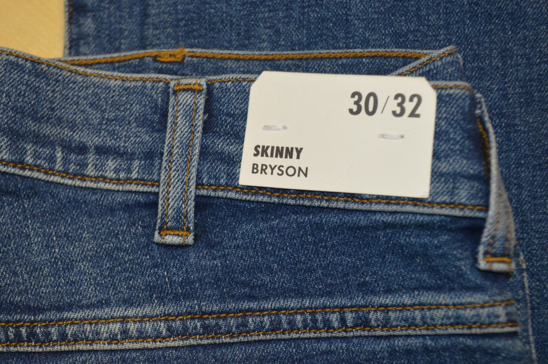 1 x Pair Of Men's Genuine Wrangler BRYSON Skinny Jeans In Blue - Size: UK 30/32 - Preowned, Like - Image 8 of 10
