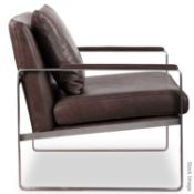 1 x 'PINTO' Distressed Leather Upholstered Leman-Inspired Lounge Chair - New Stock - Ref: HAS694