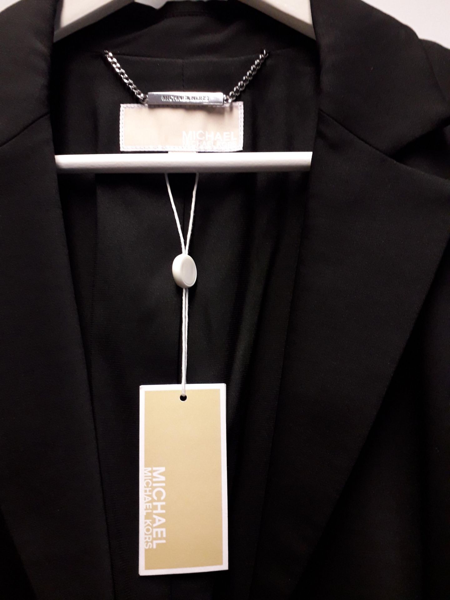 1 x Michael Kors Black Longline Sleeveless Jacket - Size: 10 - Material: 96% Wool, 4% Elastane. - Image 6 of 6
