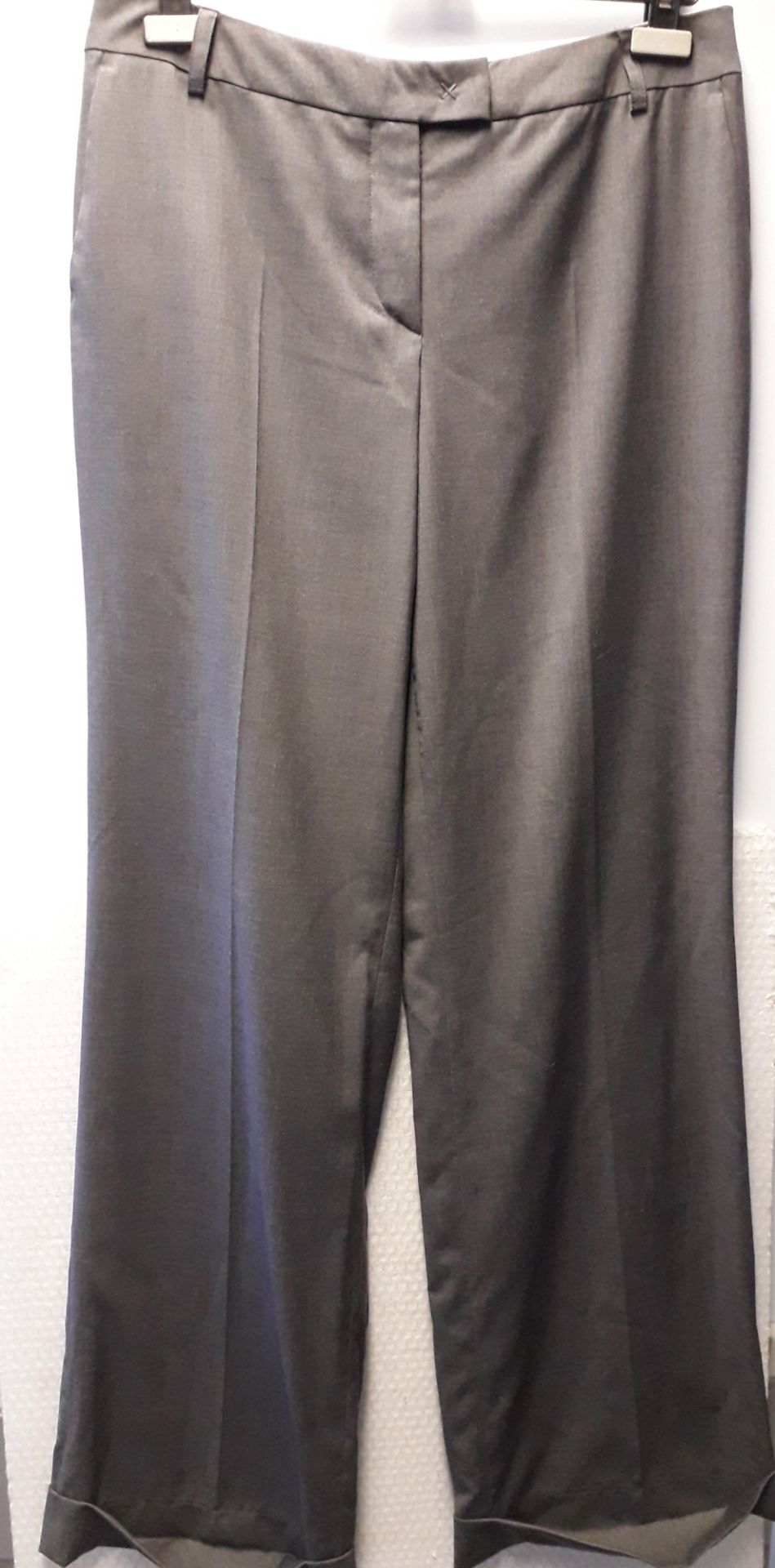 1 x Natan Collection Mid-Grey Wide Leg Tailored Trousers - Size: 44 - Material: 100% Linen - From